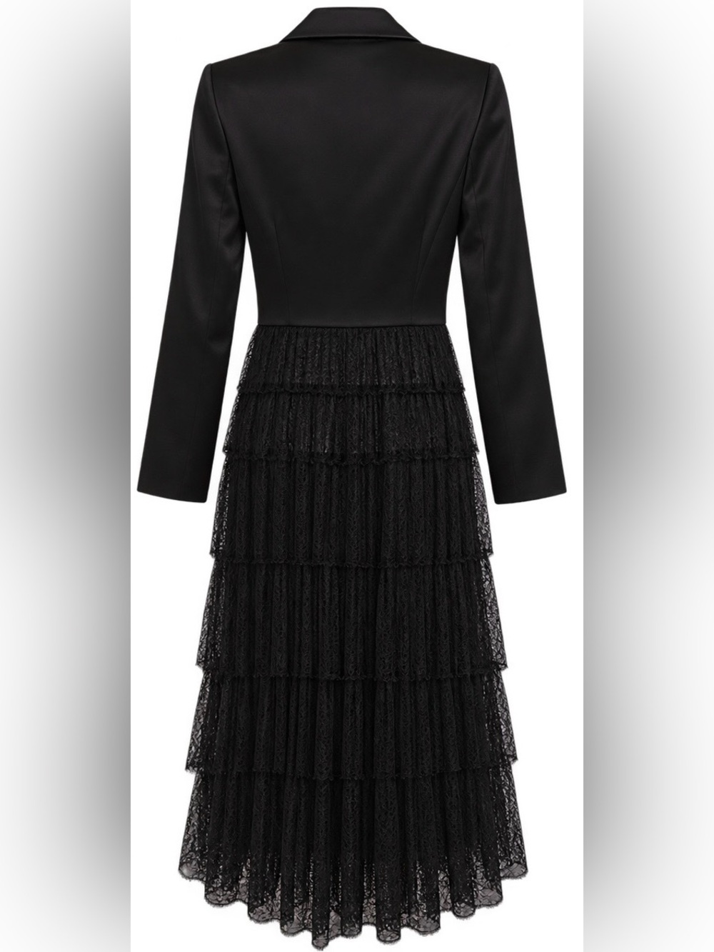 NWT Alice + Olivia Everly Drama Lace Maxi Blazer Black M $795 - Picture 2 of 8